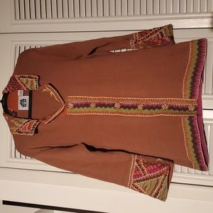 Like new! Vintage Storybook Knits electric patchwork 2pc sweater set